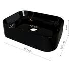 Cuba Pia Para Banheiro Retangular Oxford Preto Brilho