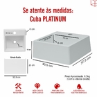 Cuba Pia Platinum De Apoio/ Sobrepor Cinza De Mármore Sintéti