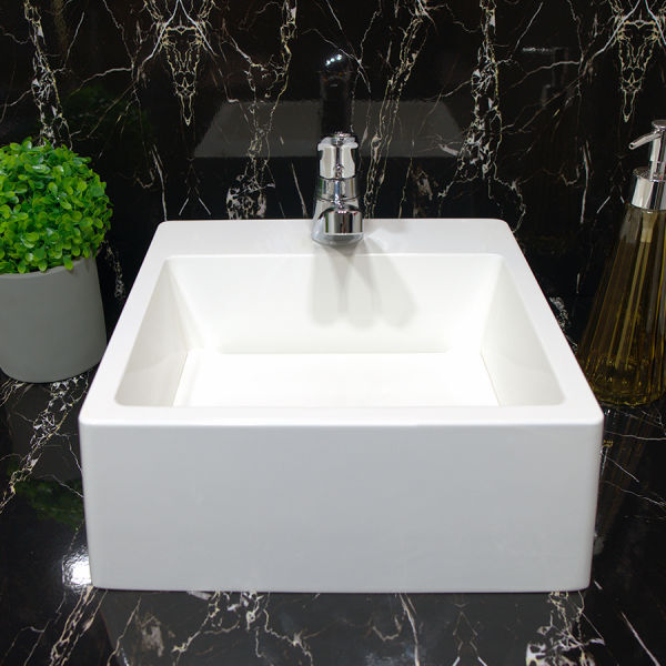 Cuba Pia Pop De Apoio/ Sobrepor Branco De Mármore Sintético Q