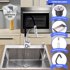 Cuba Pia Quadrada Aço Inox Escovada C/ Torneira Monocomando 2