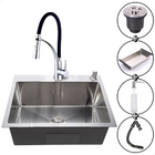 Cuba Pia Quadrada Aço Inox Escovada C/ Torneira Monocomando 2