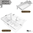 Cuba Pia Quadrada Aço Inox Preta C/ Torneira Monocomando 2 Ja