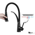 Cuba Pia Quadrada Aço Inox Preta C/ Torneira Monocomando 2 Ja