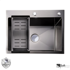 Cuba Pia Quadrada Aço Inox Preta C/ Torneira Monocomando 2 Ja