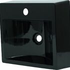 Cuba Pia Roma De Apoio/ Sobrepor Preta De Mármore Sintético Q