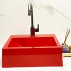 Cuba Pia Roma De Apoio/ Sobrepor Vermelho De Mármore Sintétic