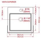 Cuba Pia Semi Encaixe Para Banheiro Quadrada Kuad 355 Bege