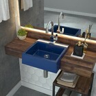 Cuba Pia Semi Encaixe Para Banheiro Quadrada Kuad 355 C08 Azu