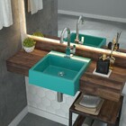 Cuba Pia Semi Encaixe Para Banheiro Quadrada Kuad 355 C08 Azu