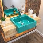 Cuba Pia Semi Encaixe Para Banheiro Quadrada Kuad 395 C08 Azu