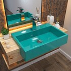 Cuba Pia Semi Encaixe Para Banheiro Retangular 54cm Xrt C08 A