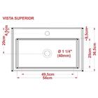 Cuba Pia Semi Encaixe Para Banheiro Retangular 54cm Xrt C08 B