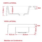 Cuba Pia Semi Encaixe Para Banheiro Retangular 54cm Xrt C08 P