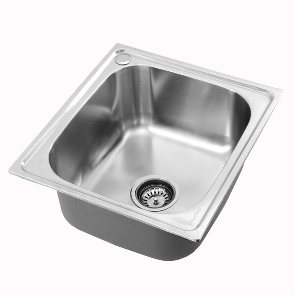 Cuba Pia Simples Gourmet Inox Escovado 46x42 Cm Guimmis.casa