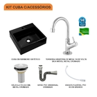 Cuba Q395 C/torneira E Válvula 1"+ Sifão Cr E Flexível