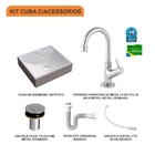 Cuba Q39 C/torneira E Válvula Click 7/8"b + Sifão E Flexível