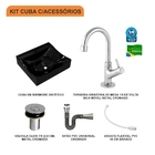 Cuba Q44 C/torneira+válvula Click 7/8+sifão Crom+flexível