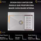 Cuba Quadrada Aço Inox 304 Malta 45x45 Cm Icnox