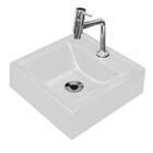 Cuba Quadrada Branca Com Torneira E Valvula Cromada