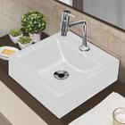 Cuba Quadrada Branca Com Torneira E Valvula Cromada