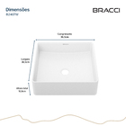 Cuba Quadrada Cerâmica 36cm Branca