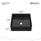 Cuba Quadrada Cerâmica 36cm Preta