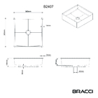 Cuba Quadrada Cerâmica 36cm Preta