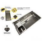 Cuba Quadrada De Inox Gourmet Com Escorredor 60x40 Ajb