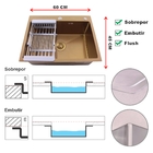 Cuba Quadrada Em Aço Inox 304 Cor Cobre 60x45cm Guimmis.casa