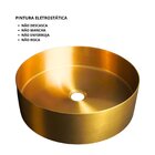 Cuba Redonda Banheiro Aço Inox 304 Dourada Com Válvula Click