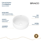 Cuba Redonda Cerâmica 36cm Branca