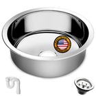 Cuba Redonda Cozinha 35 Cm Aço Inox 304 Com Válvula E Sifão