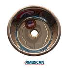 Cuba Redonda Cozinha 35 Cm Aço Inox 304 Com Válvula E Sifão