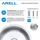 Cuba Redonda De Aço Inox 1mm Escovado C109 43,6x43,6x17,8 Cm