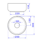 Cuba Redonda De Apoio L12030 - Cinza