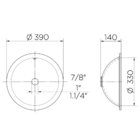 Cuba Redonda De Embutir 390x140 Para Lavatório Standard Branco