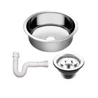 Cuba Redonda Inox Pia Pequena Redonda 25x14cm Brilho C/ Sifão