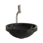 Cuba Redonda Preta Com Torneira E Valvula Cromada