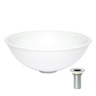 Cuba Redonda Vidro Sobrepor Branca + Valvula Metal