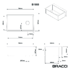 Cuba Retangular Aço Escovado 76cm