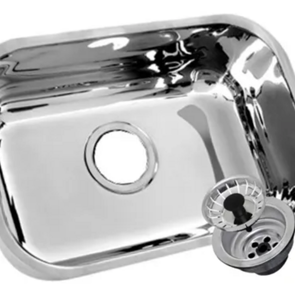 Cuba Retangular Aço Inox 49x34x17 Válvula 3 1/2 - Metalpress