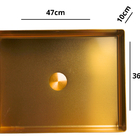 Cuba Retangular Banheiro Inox 304 Dourada C/ Válvula Click