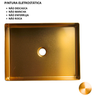 Cuba Retangular Banheiro Inox 304 Dourada C/ Válvula Click