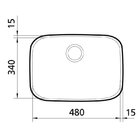 Cuba Retangular Em Aco Inox Alto Brilho 48x34cm  Com Valvula