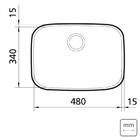 Cuba Retangular Em Aco Inox Alto Brilho 48x34cm  Com Valvula