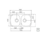 Cuba Retangular Em Aco Inox Alto Brilho 72x40cm Com Valvula 2