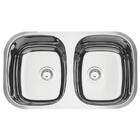 Cuba Retangular Em Aco Inox Alto Brilho 72x40cm Com Valvula 2