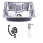 Cuba Simples 6043 Escovado Gourmet + Dispenser Sabão Inox Gui