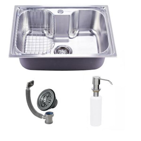 Cuba Simples 6043 Escovado Gourmet + Dispenser Sabão Inox Gui