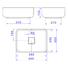 Cuba Slim Apoio L13040.85 Retangular 40cm Cinza Antracite - D